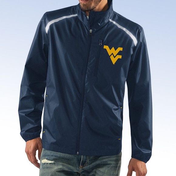 NCAA WVU West Virginia Mountaineers Men's Storm Full Zip Packable Jacket - M - Picture 1 of 2